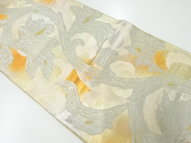 JAPNAESE KIMONO / ANTIQUE FUKURO OBI / WOVEN CHINESE FLOWERS
